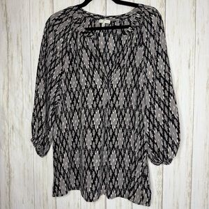 Joie Silk Black and Gray Blouse Medium